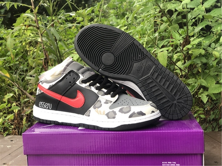 nike sb dunk low grey black university red cu1727-006