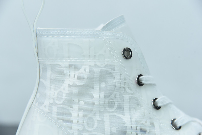 dio* b23 oblique high-top white sneaker