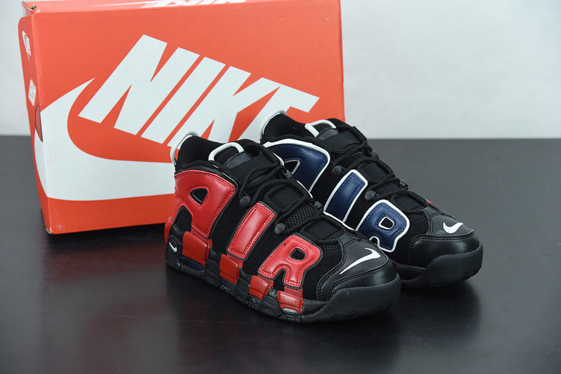 nike air more uptempo gs black red blue dm0017-001