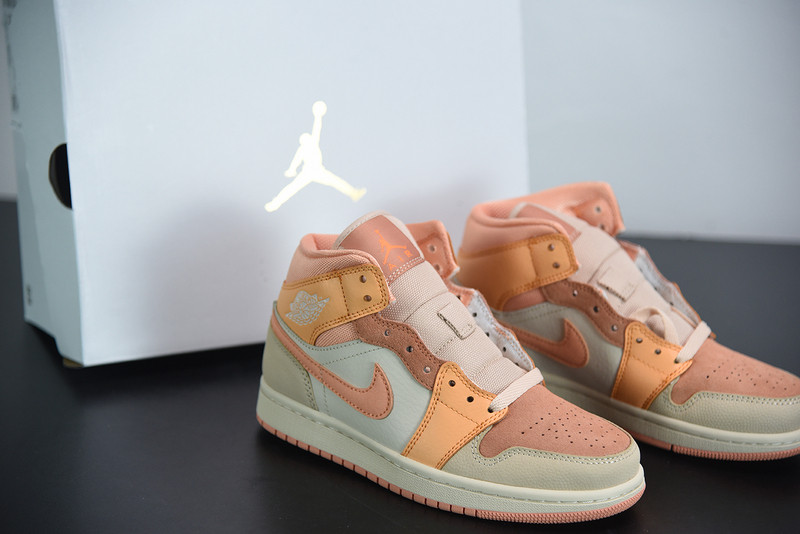 air jordan 1 mid apricot orange dh4270-800