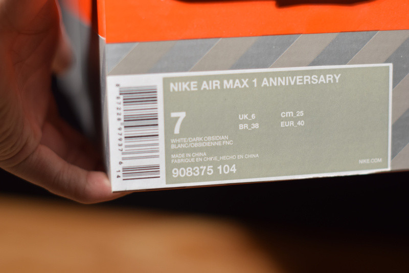 nike air max 1 anniversary og “obsidian” 908375-104