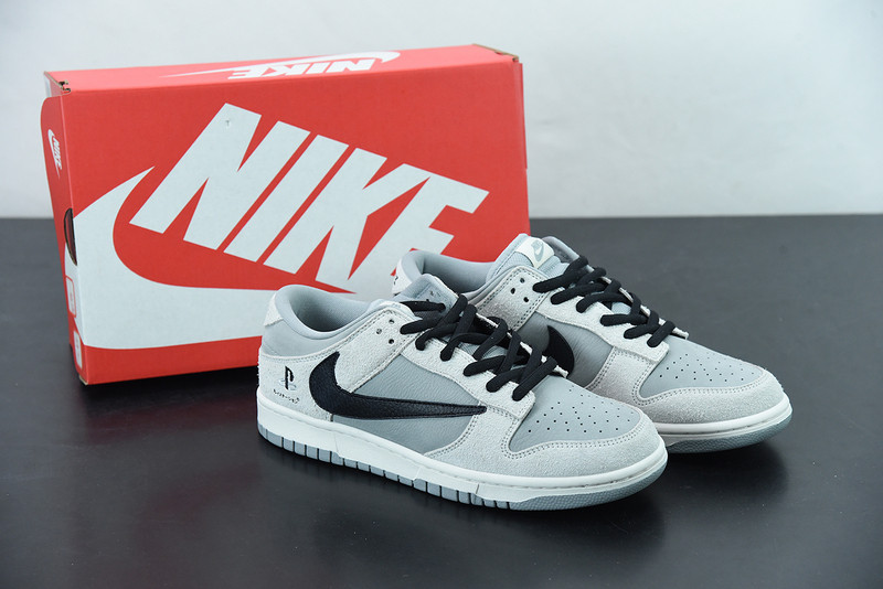 travis scott x nike dunk low sp white grey black cu1726-900
