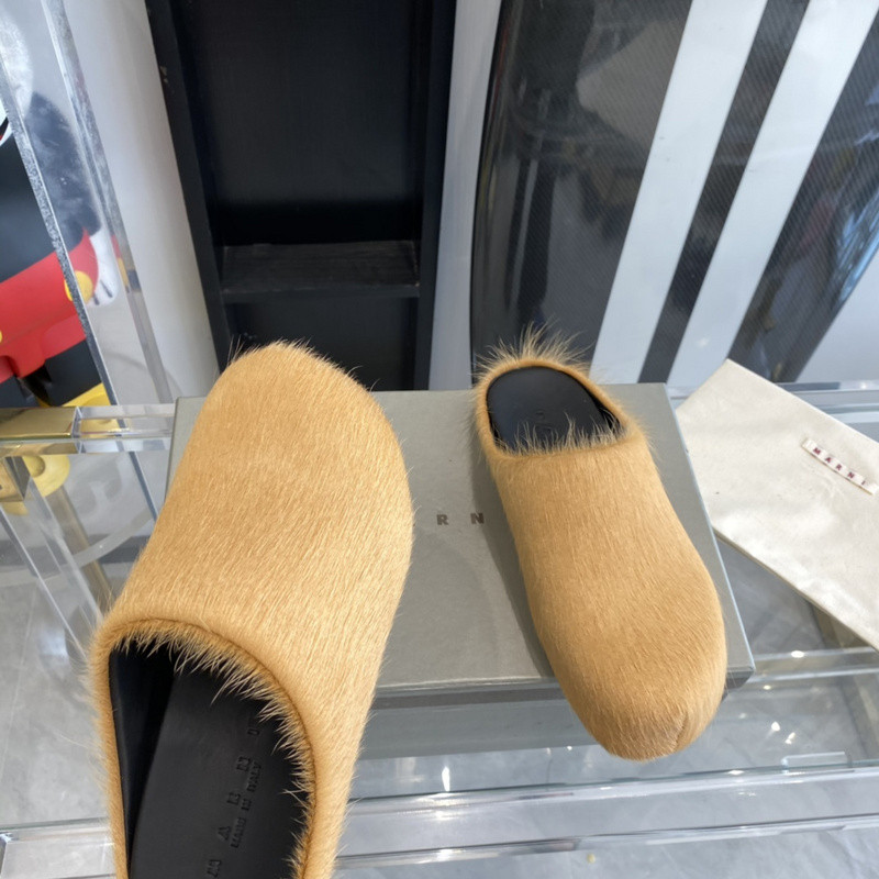 marni calf hair slippers