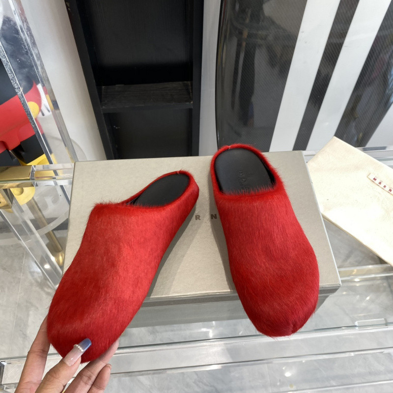 marni calf hair slippers