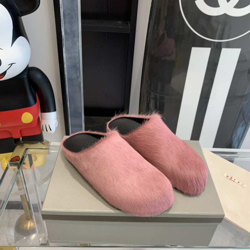 marni calf hair slippers