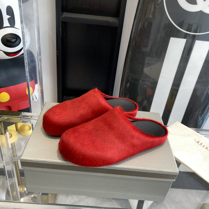marni calf hair slippers