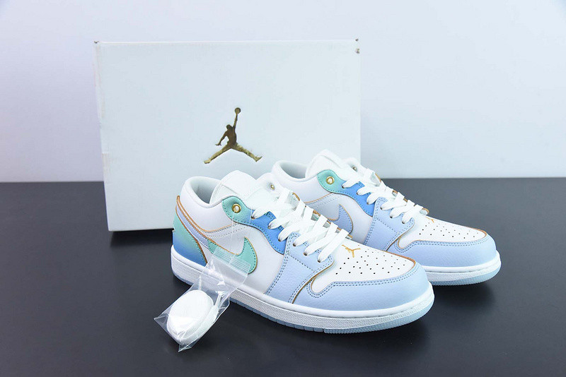 air jordan 1 low "white/blue/gold" fn8899-131